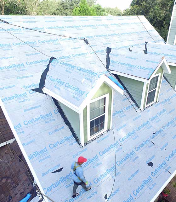 Residential roof installation